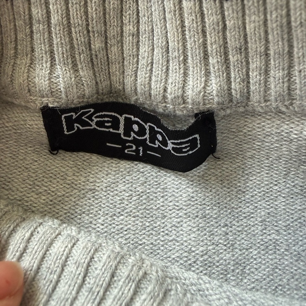 Kappa Sweater in Gray with Black Accents Raised Logo XS /S Very Stretchy - Picture 9 of 12